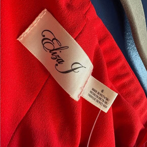 Eliza J Red Off-Shoulder Sheath Cocktail Dress size 6 - Picture 10 of 11